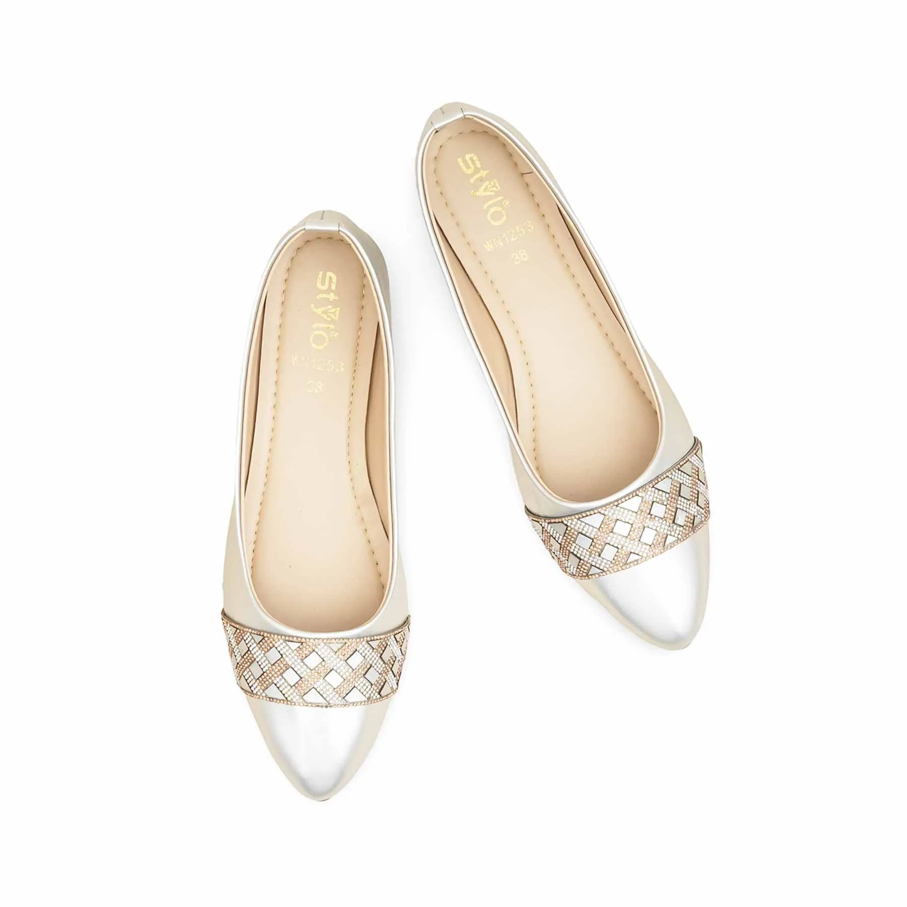 Silver Pumps For Ladies WN1253 Stylish Appearance Air Vent