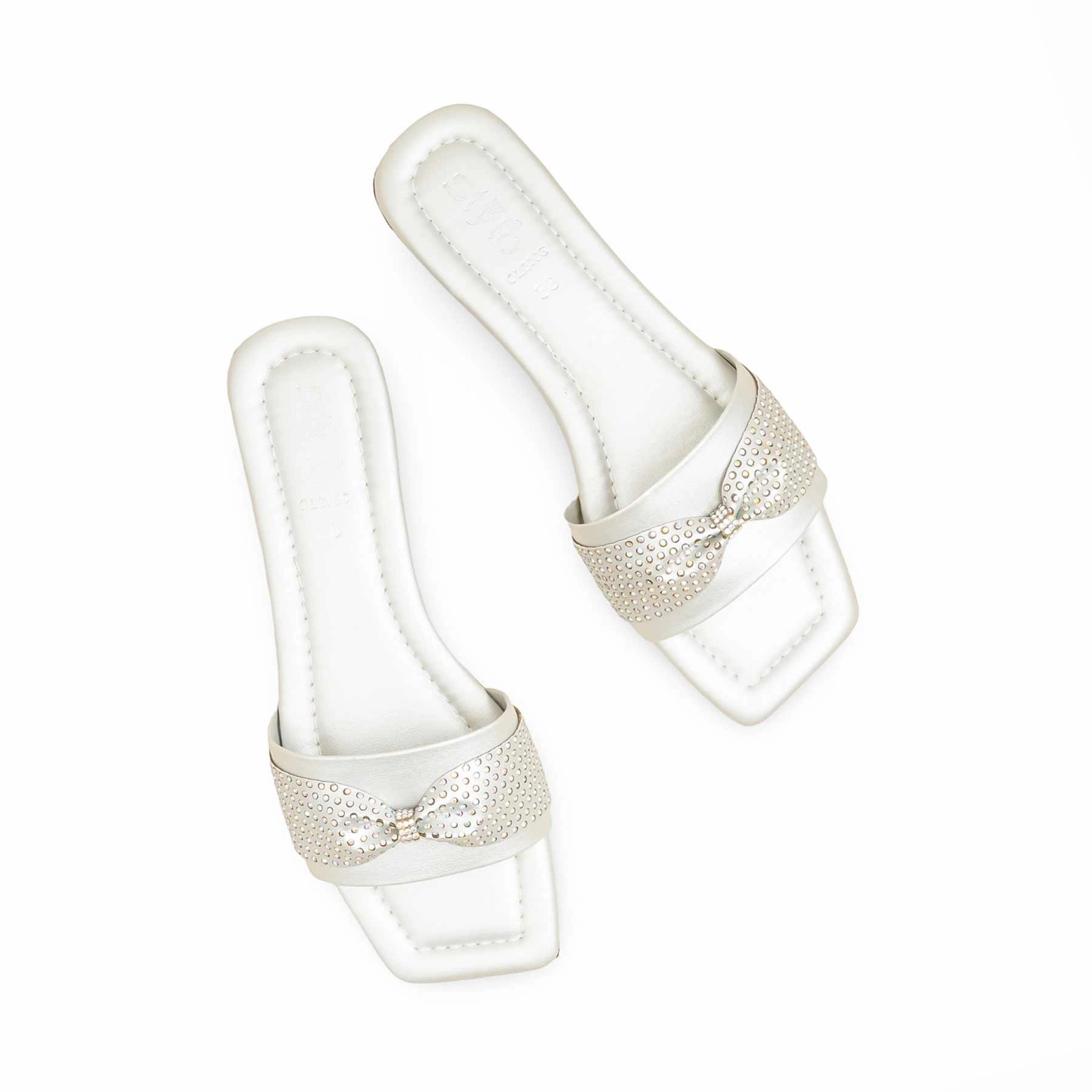 Sunny Day Silver Casual Slipper For Ladies CL2106