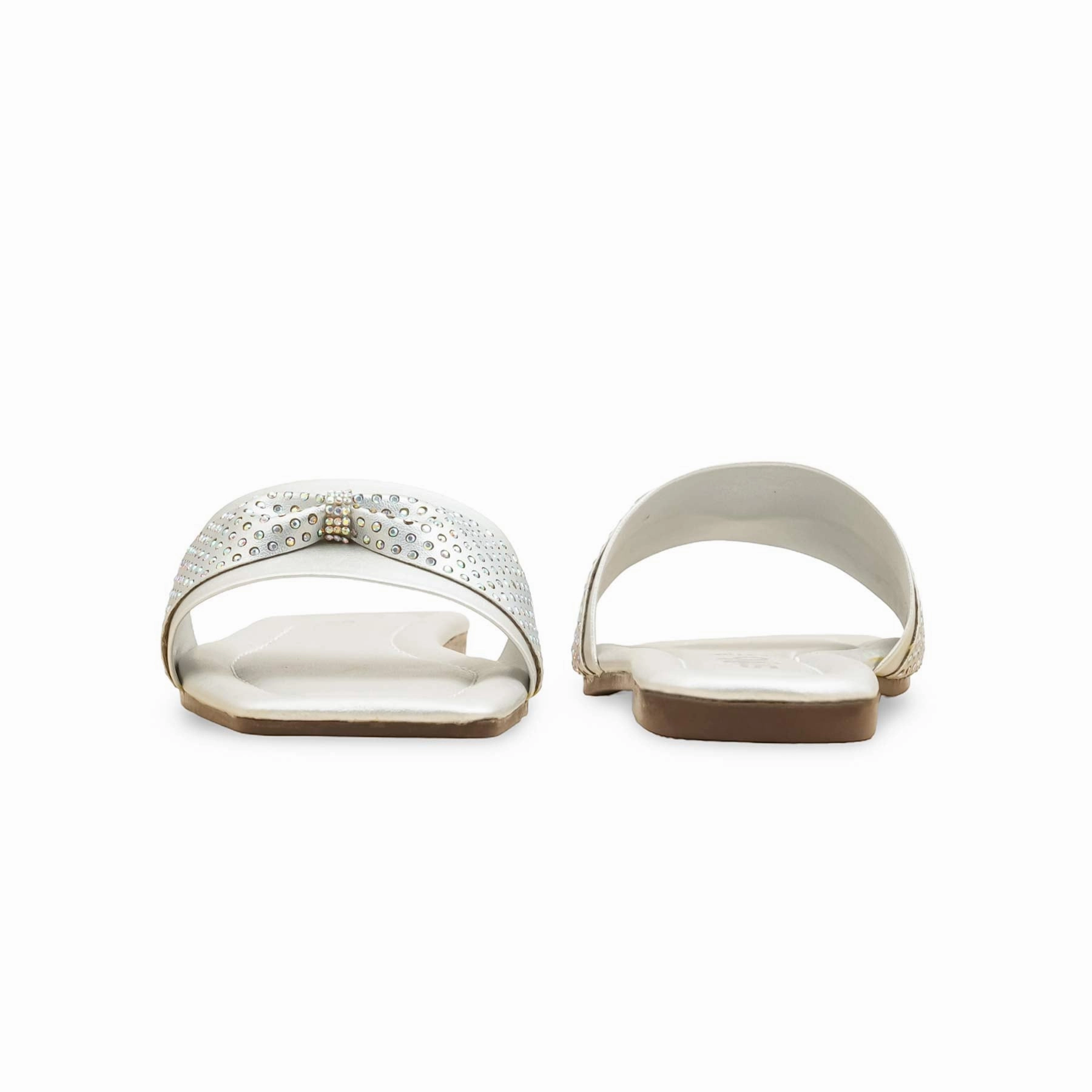 Dock Style Silver Casual Slipper For Ladies CL2106