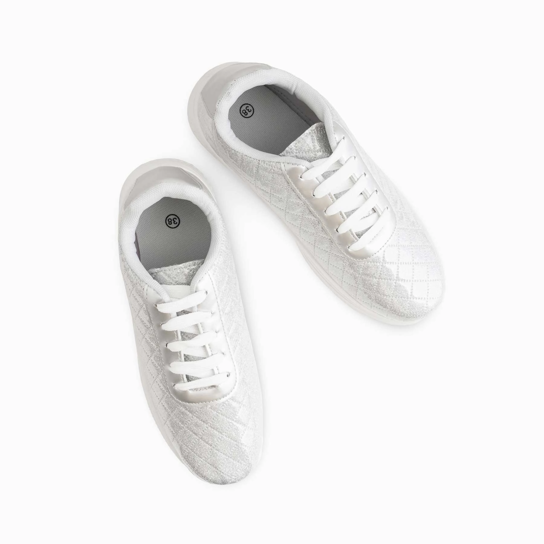 Silver Casual Women Sneaker AT7406 Comfortable Padding Anti Microbial Treatment