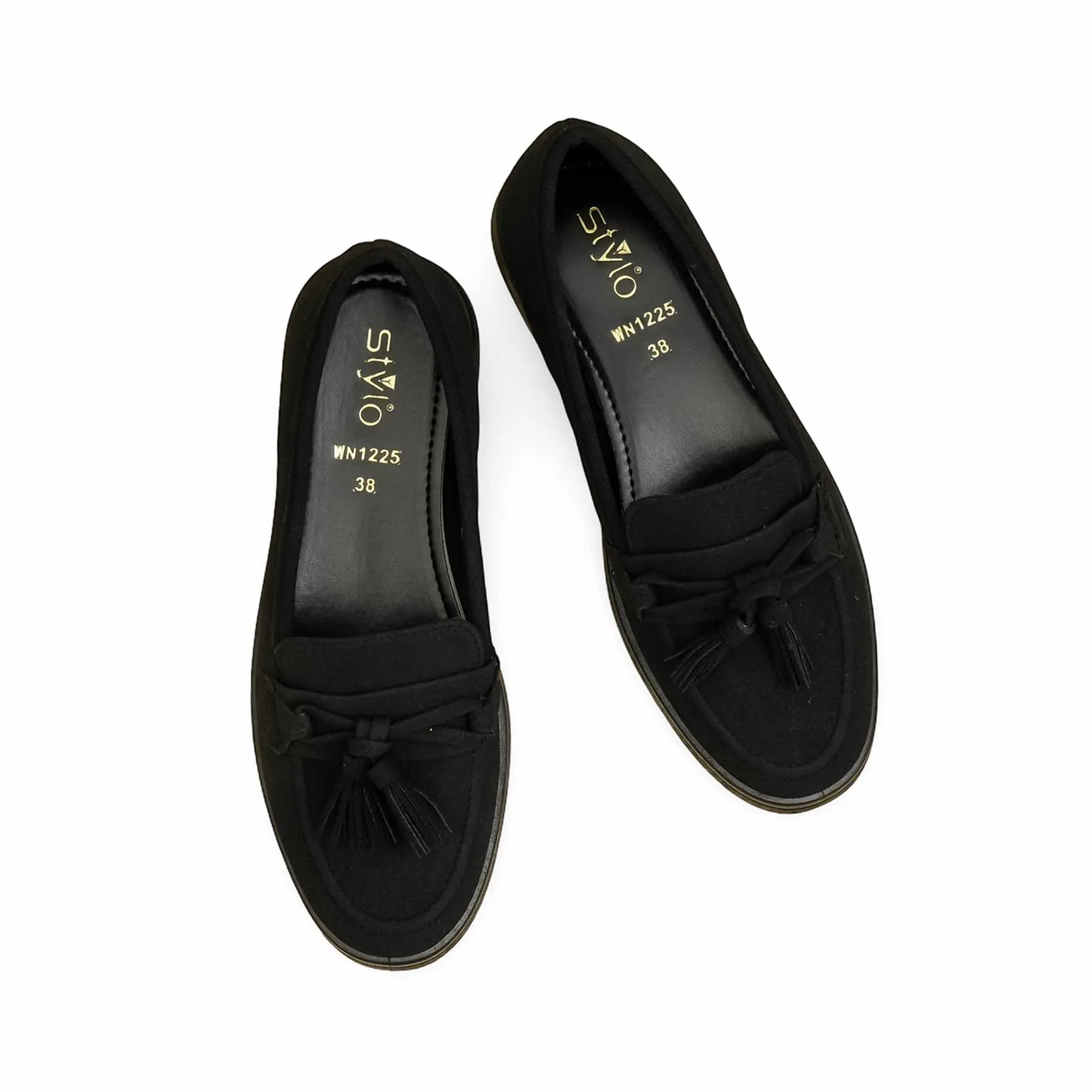 Durable Sole Black Women Moccasin WN1225