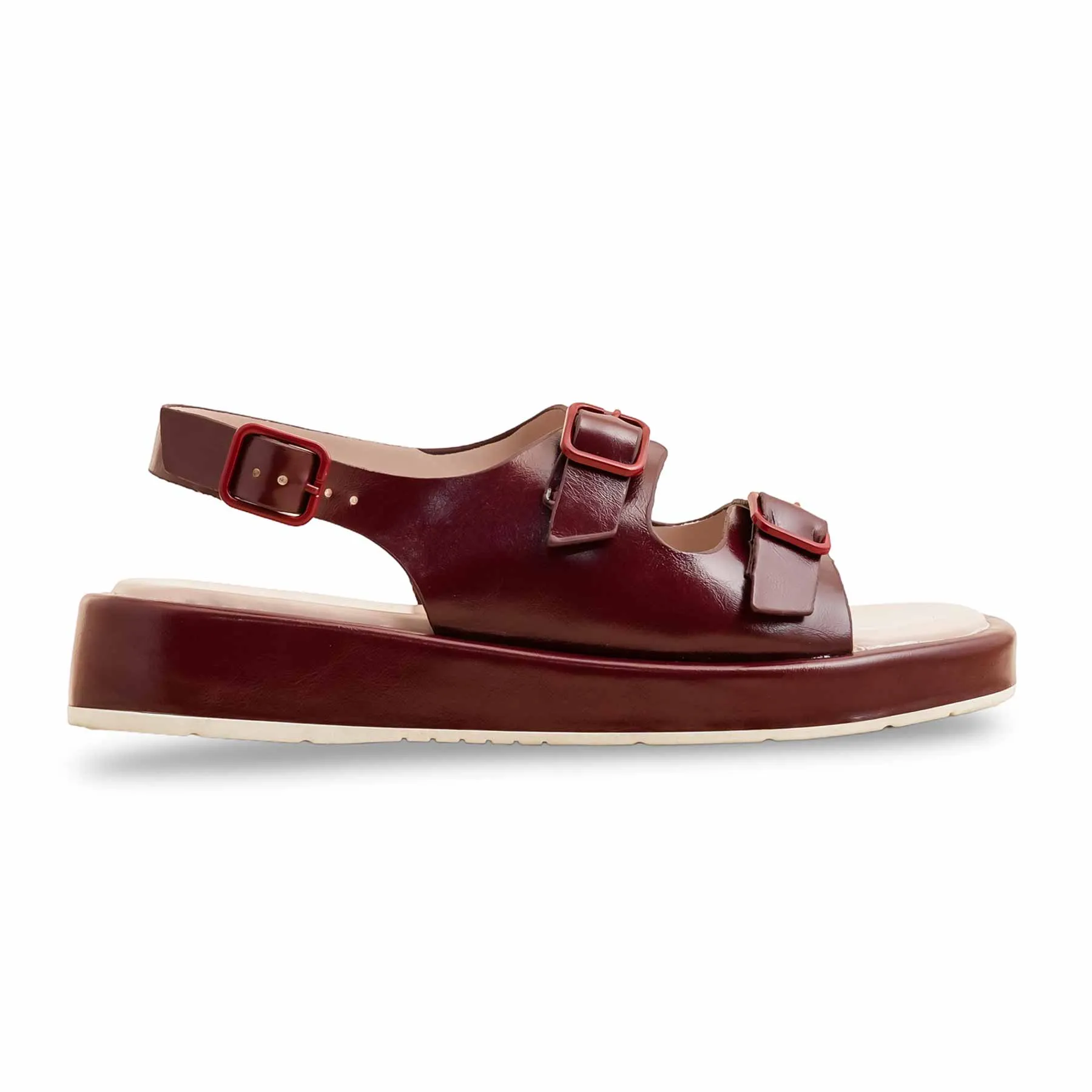 Maroon Formal Sandal PU0572 Adjustable Sole Supportive Walk