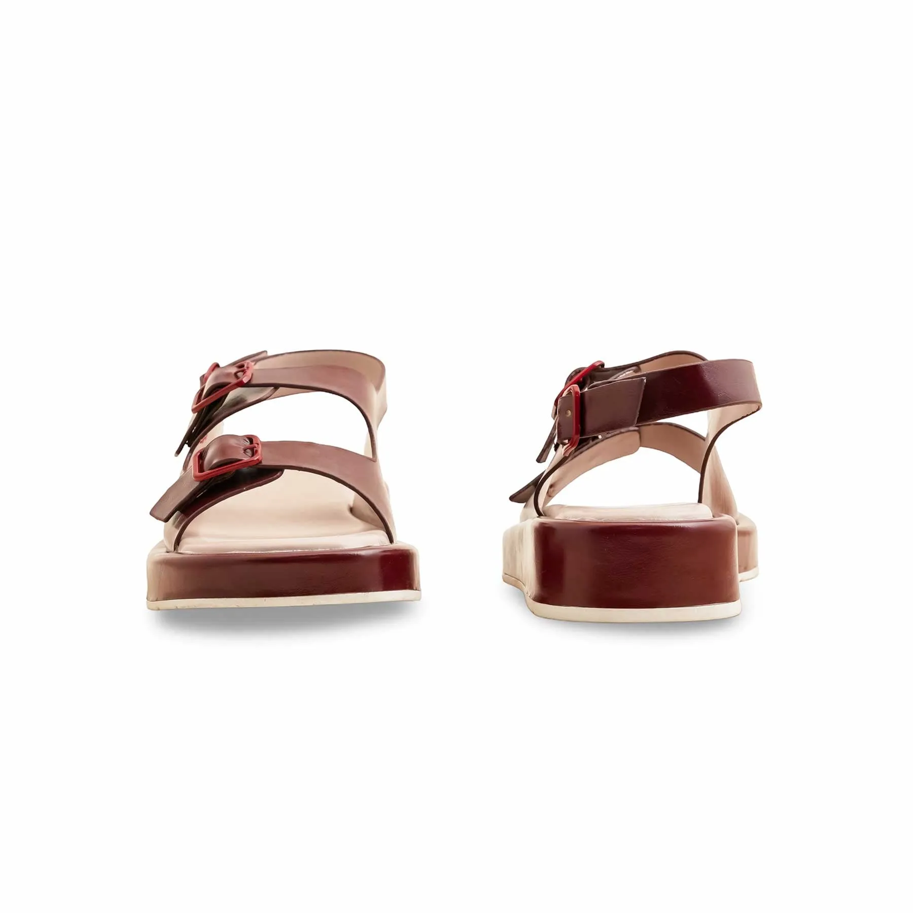 Maroon Formal Sandal PU0572 Weekend Fun Happy Walk Footwear