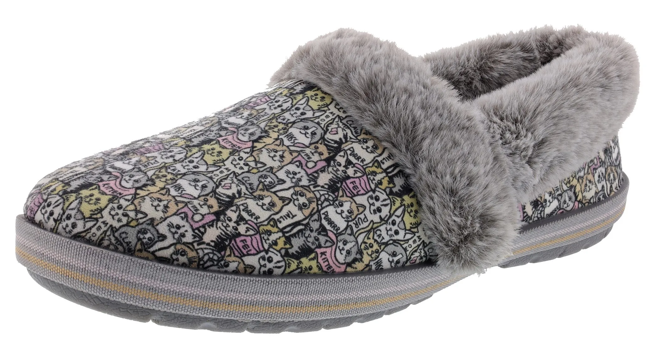 Skechers Bobs Women's Too Cozy Purrfect Storm Memory Foam Slippers Anti   Odor Balanced weight