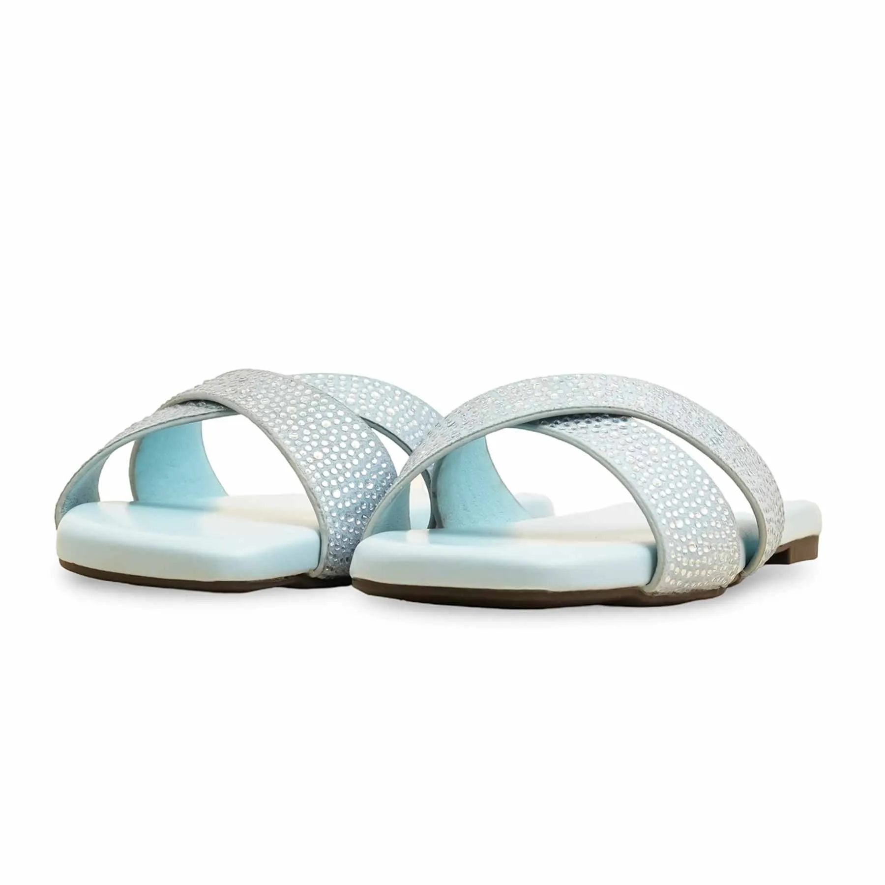 Trend Spot Sky Blue Formal Slipper For Women FR8409