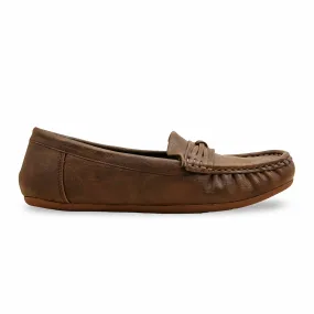 Brown Women Moccasin WN4488 Flat Sole