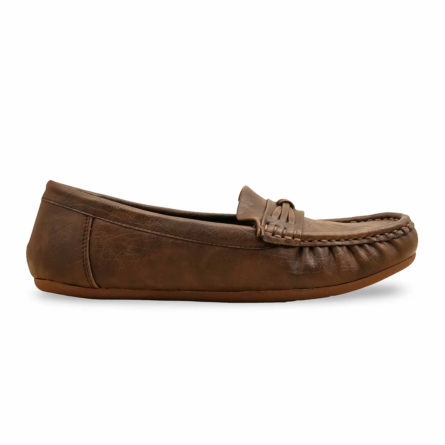 Brown Women Moccasin WN4488 Flat Sole