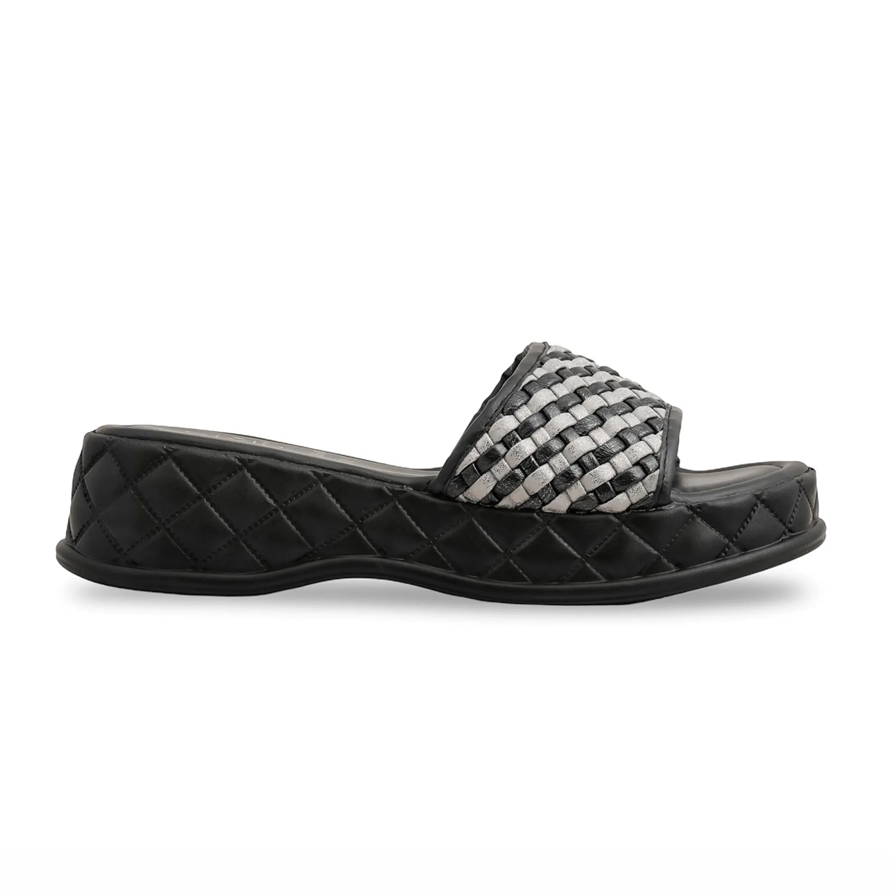 Black Formal Slipper For Ladies PU0561 Designer Touch Open Toe Sandals
