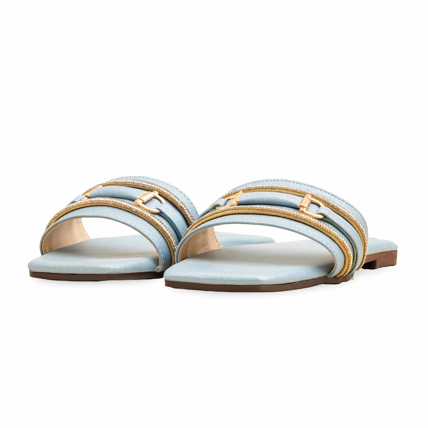 Joy Glow Sky Blue Casual Slipper For Ladies CL2101