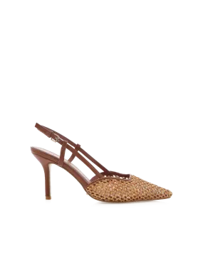 KAMERON - DARK TAN-NATURAL RAFFIA Minimalist Design Smart Sandals