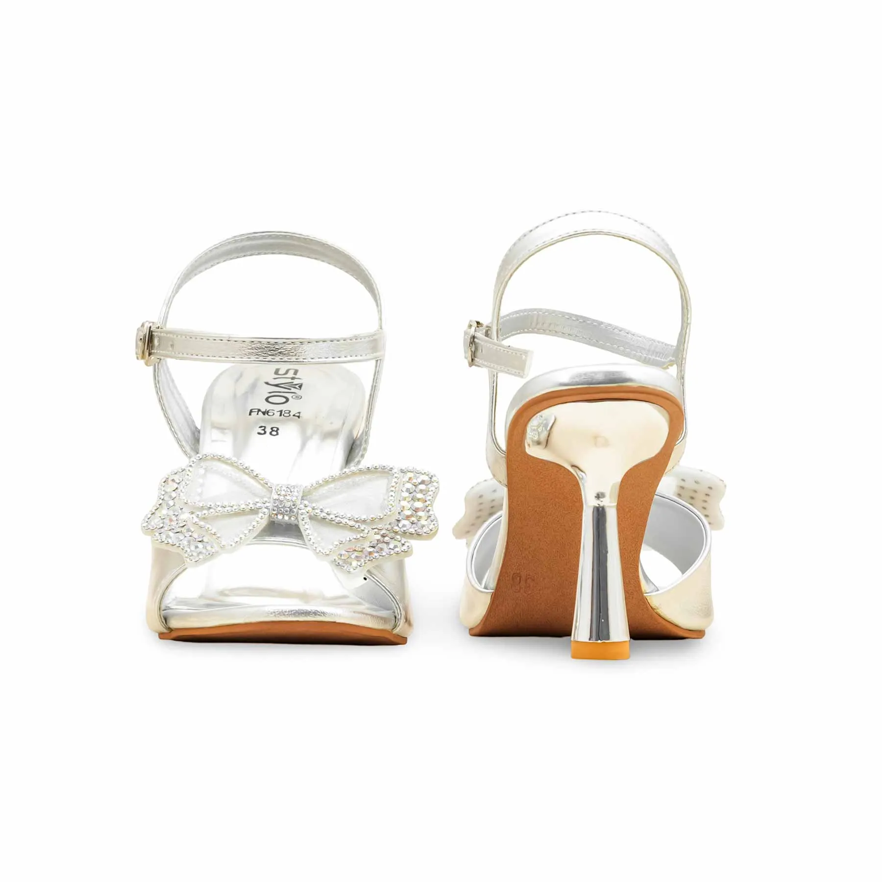 Silver Fancy Bridal Sandal FN6184 Fashionable Edge