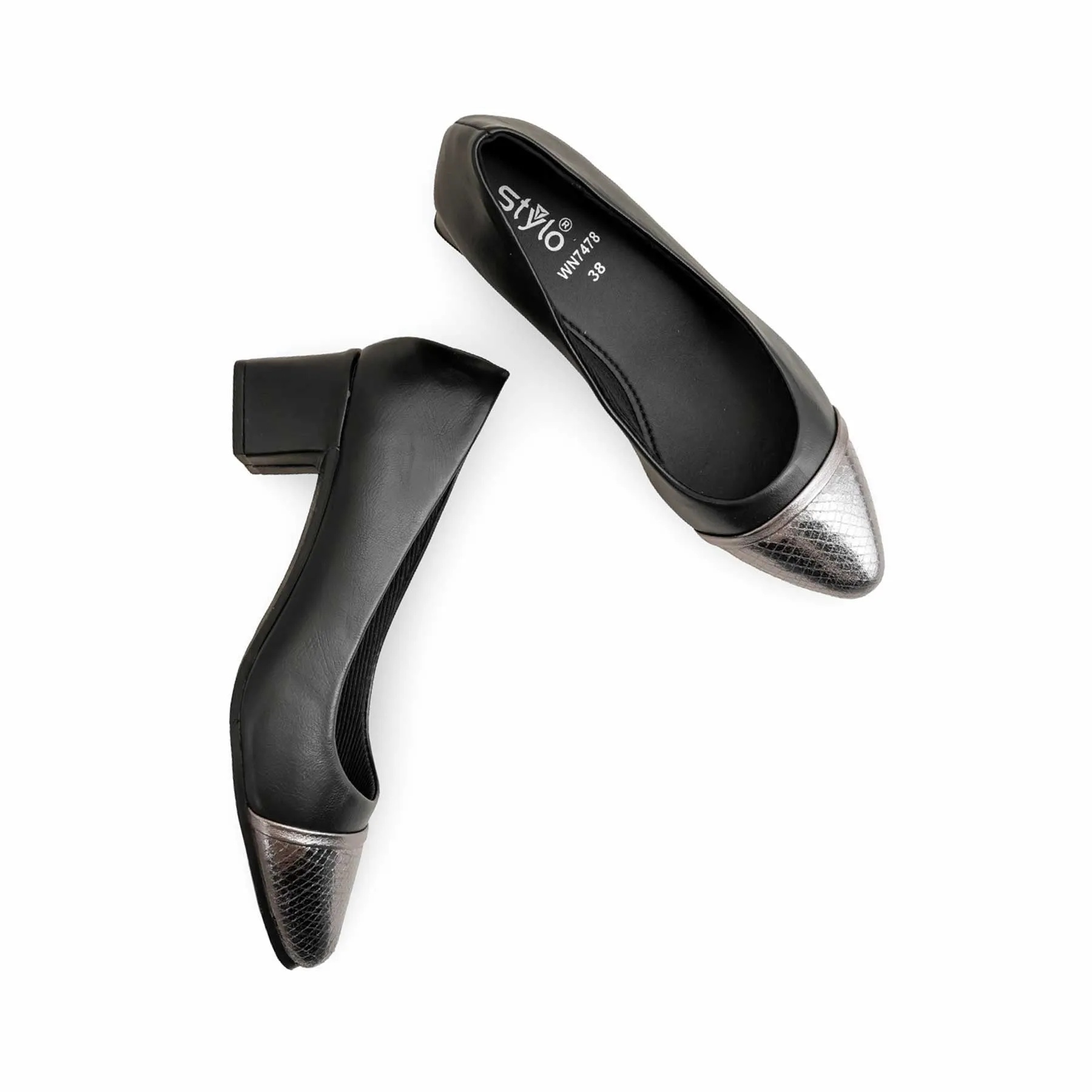 Trendy Step Track Glow Black Court Shoes WN7478