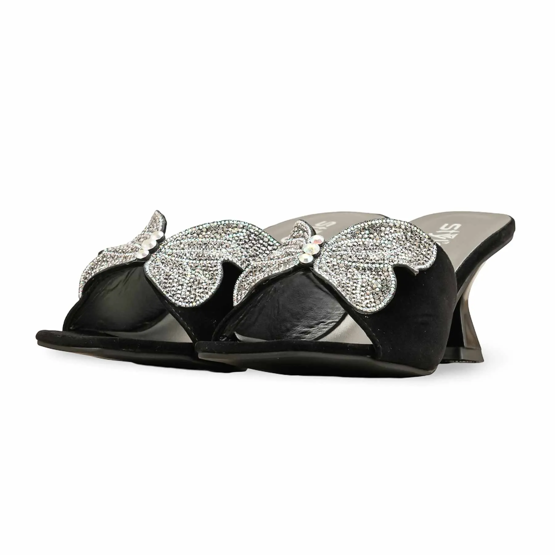 Travel Safe Run Guard Black Fancy Slipper For Women FN7974