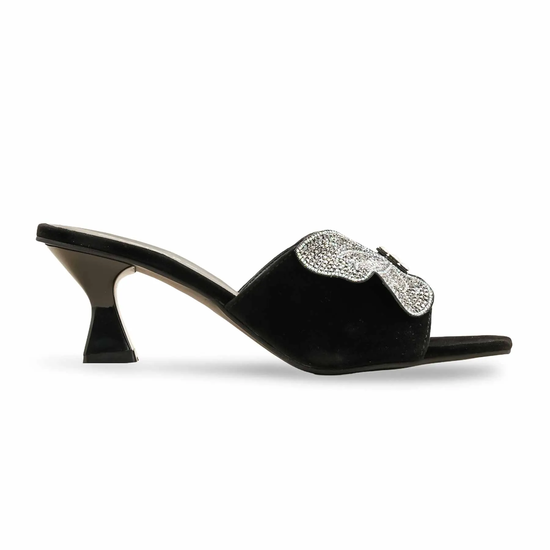 Black Fancy Slipper For Women FN7974 Statement Item
