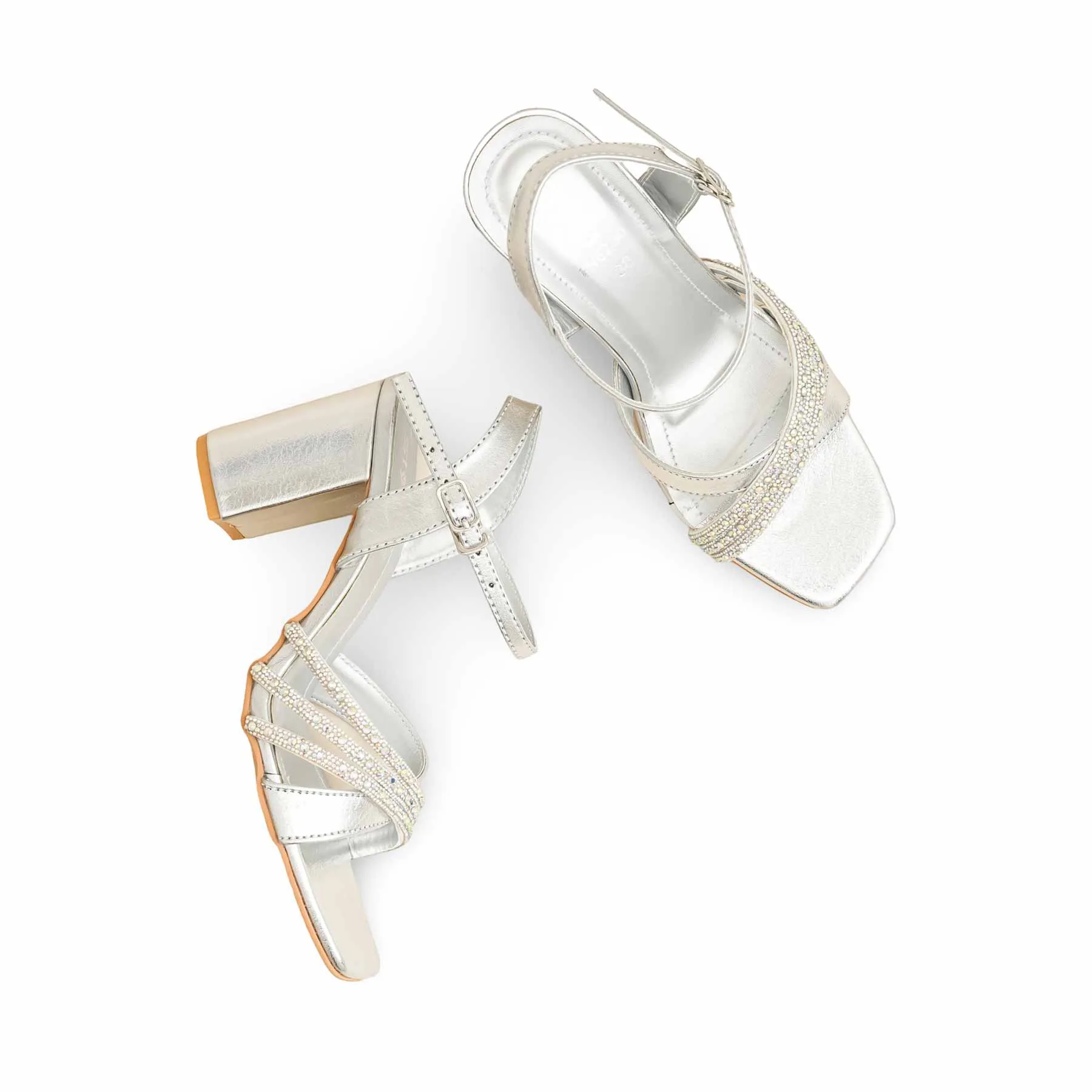High Lift Elegant Look Silver Fancy Sandal FN6230