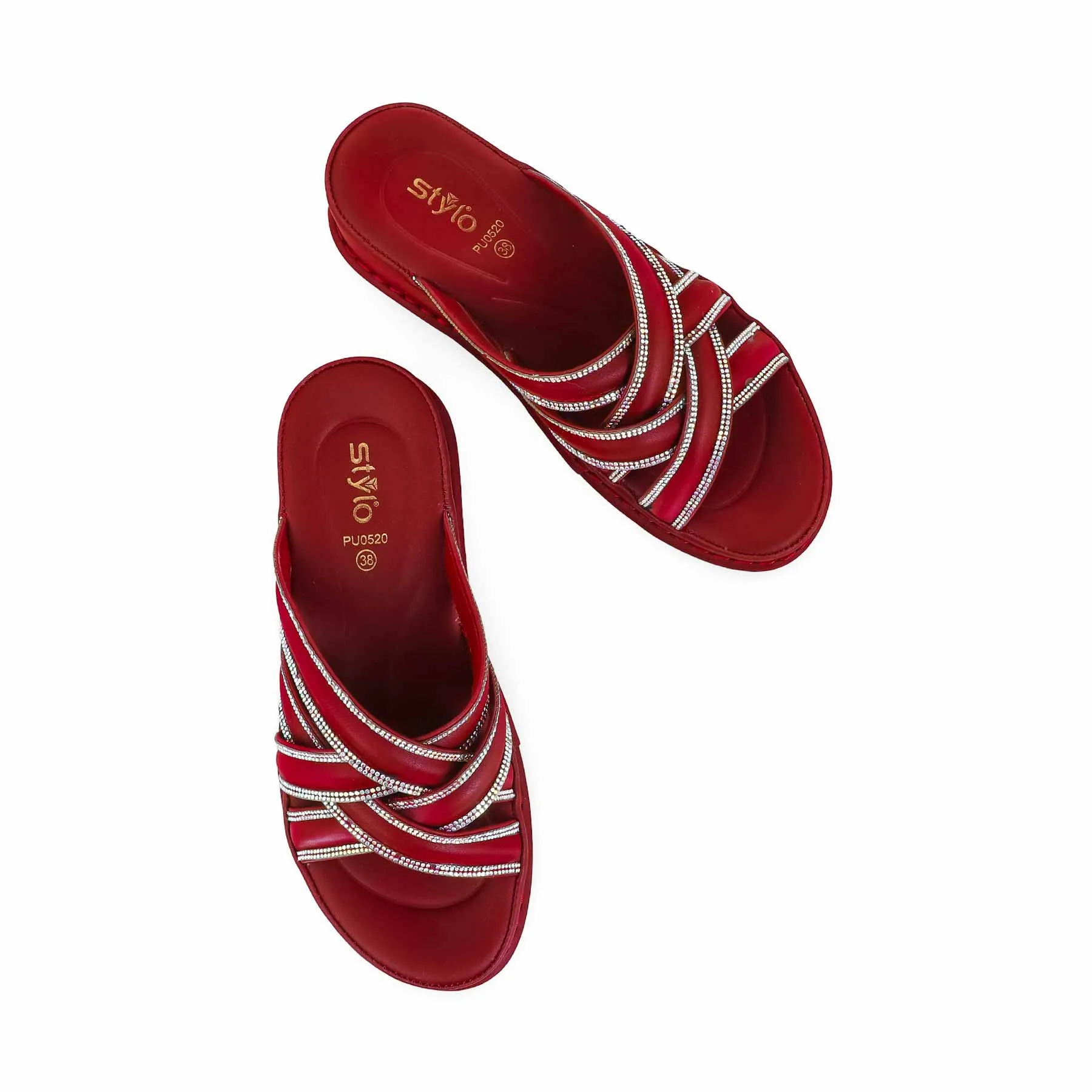 Easy Walk Music Edge Maroon Formal Slipper PU0520