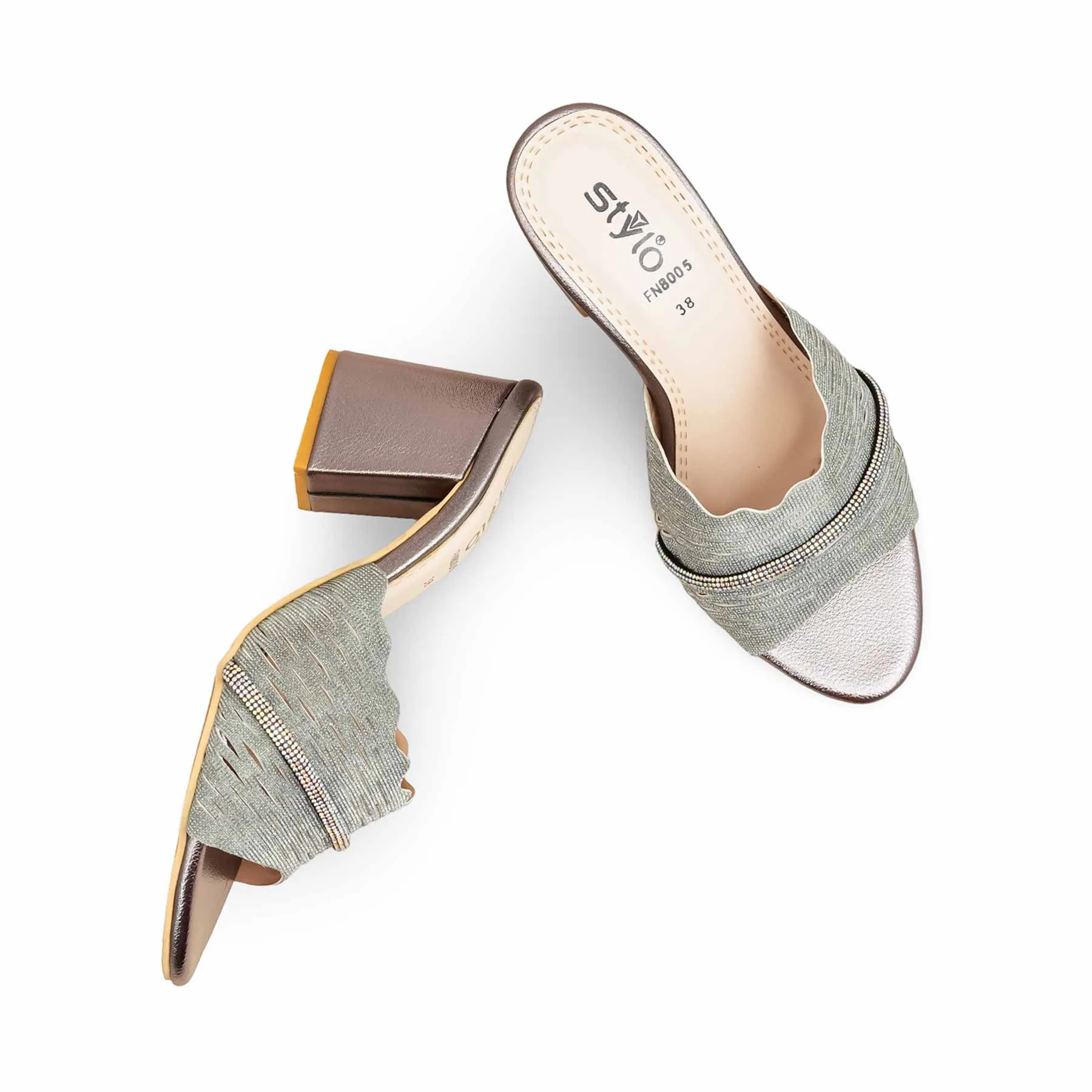 Grey Fancy Slipper For Ladies FN8005 Statement Item Comfort Straps