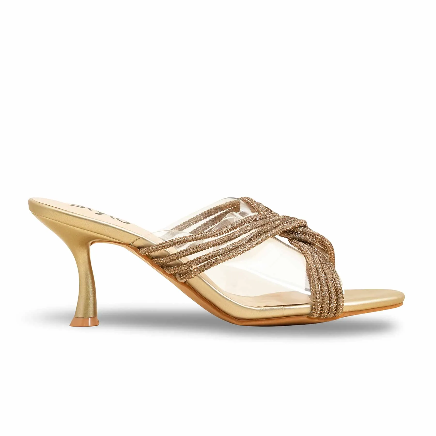 Golden Fancy Bridal Slipper FN7973 Red Carpet Walking Friendly