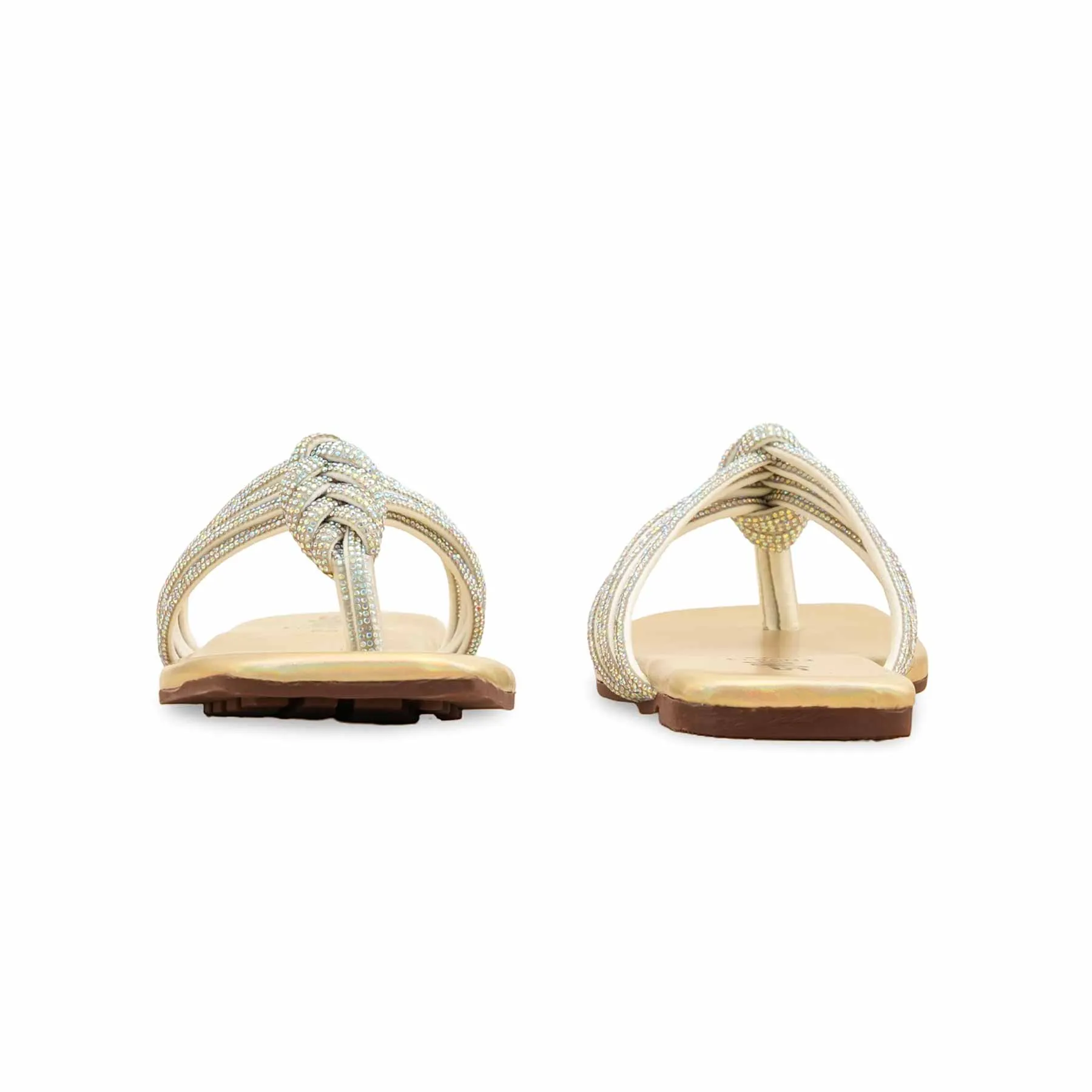 Reliable Footwear Golden Fancy Chappal For Women FN0814