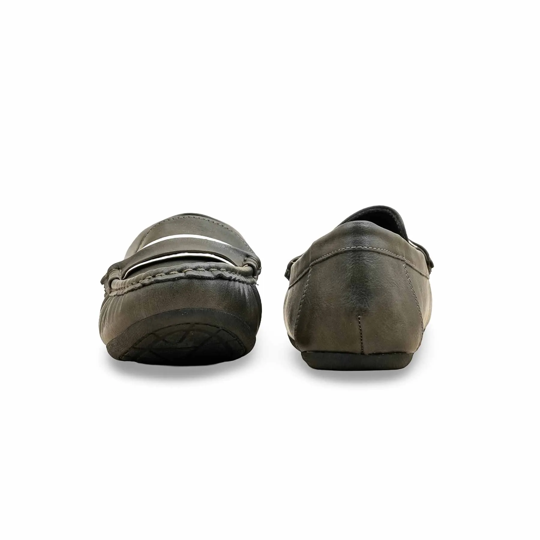 Grey Women Moccasin WN4490 Cozy Support Track Walk