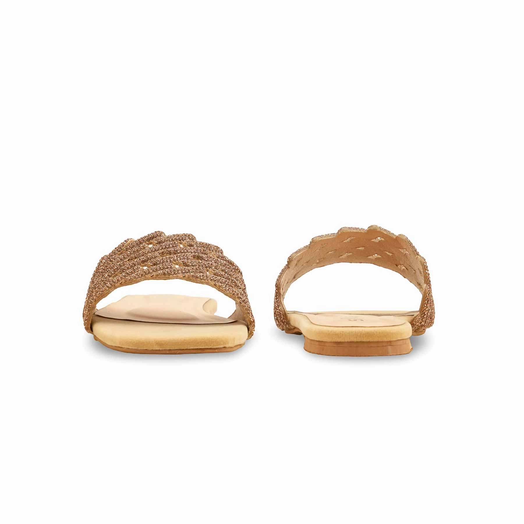 Work Ready Street Mood Golden Fancy Women Slipper FN8039