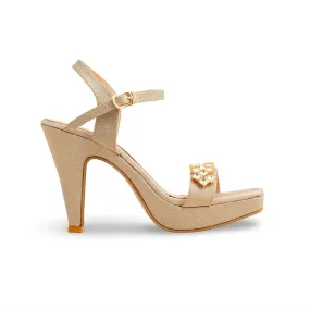 Heel Guard Golden Fancy Bridal Sandal FN6194