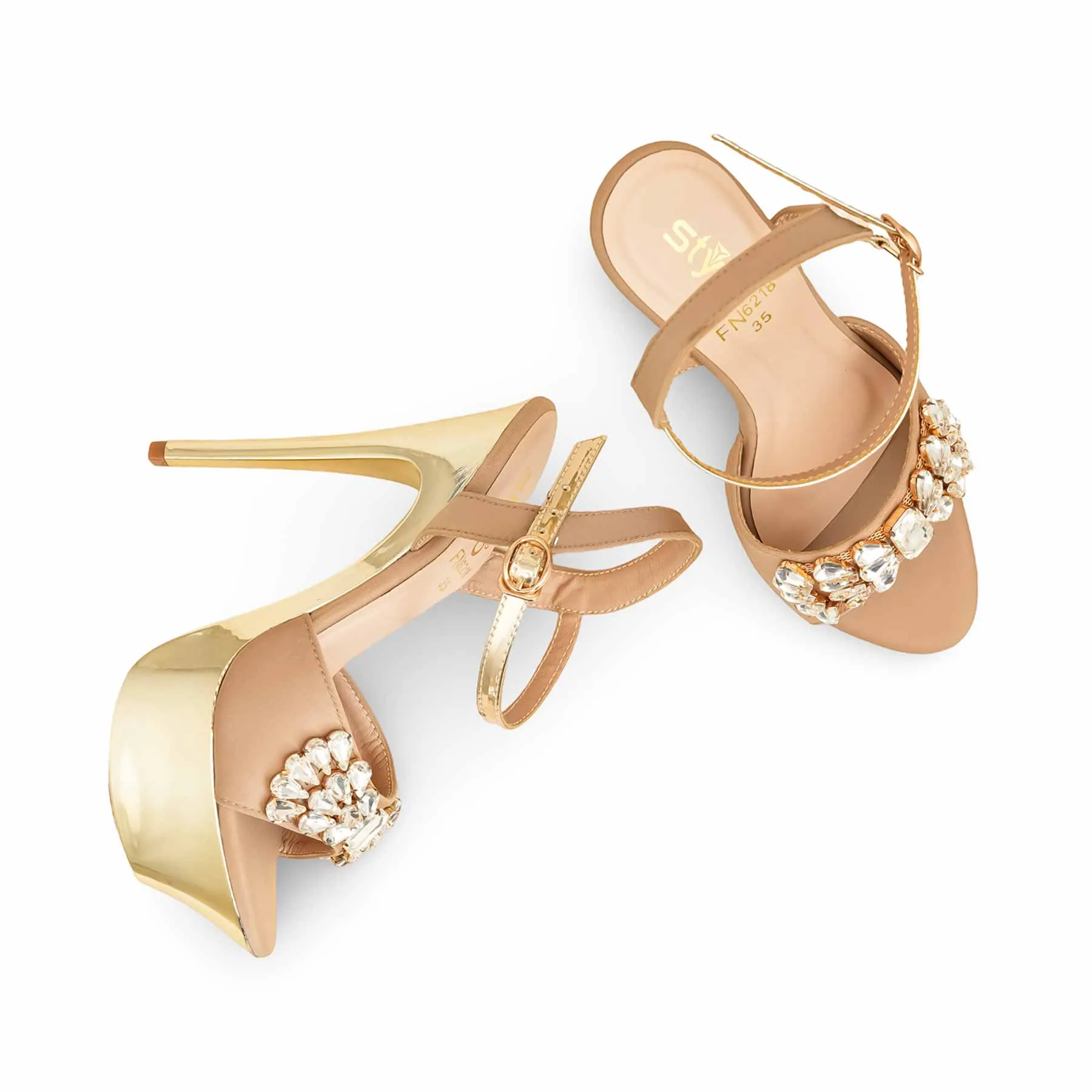 Brunch Spark Icon Piece Golden Fancy Bridal Sandal FN6218