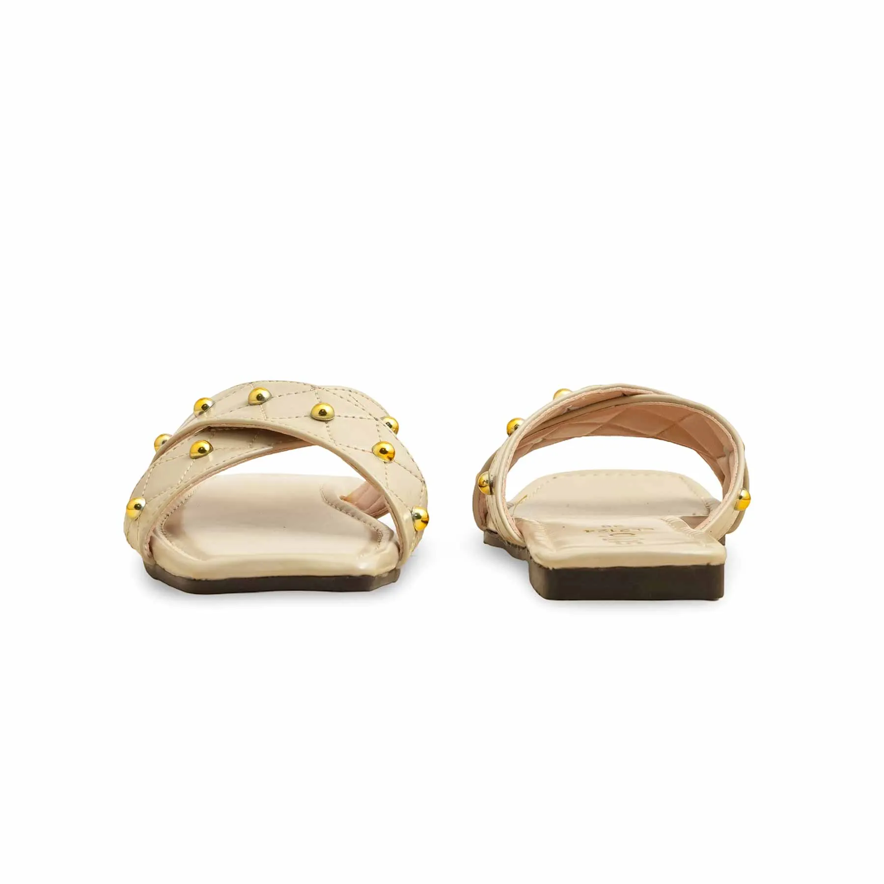 Track Walk Everyday Flats Cream Casual Slipper CL2124