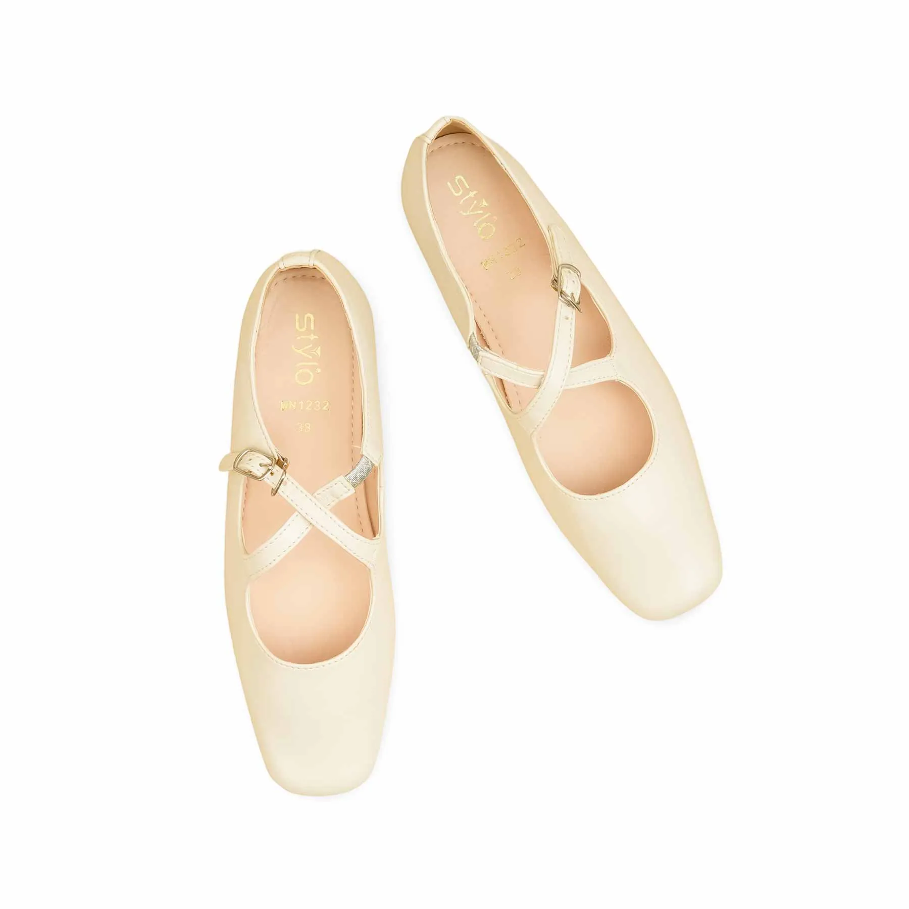 Hidden Walk Cream Pumps For Ladies WN1232