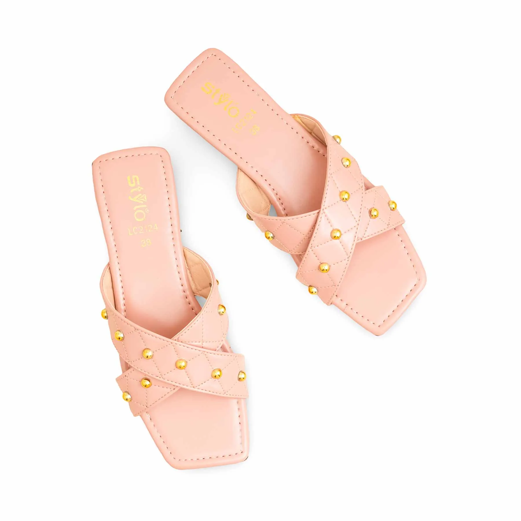 Village Glow Flower Path Pink Casual Slipper For Ladies CL2124
