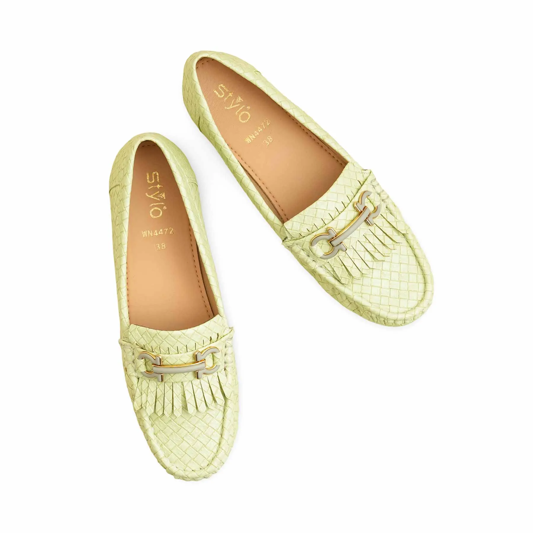 durable shoes Easy Wear PISTAGREEN Moccasin WN4472