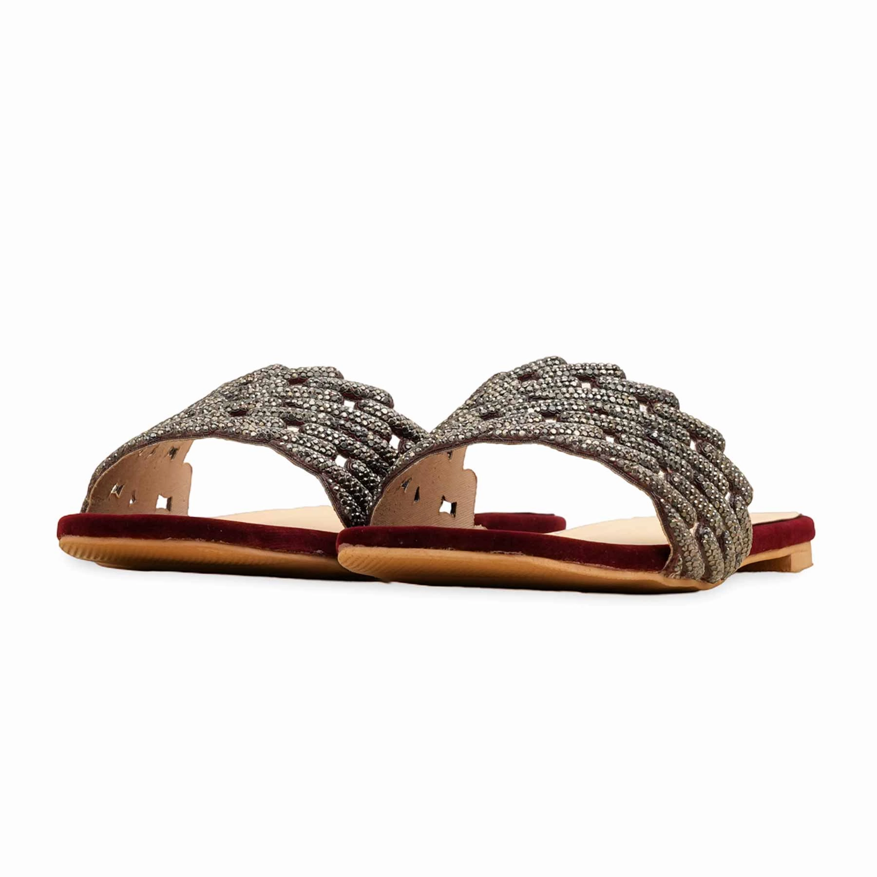 Light Step Shoes Maroon Fancy Slipper For Women FN8039