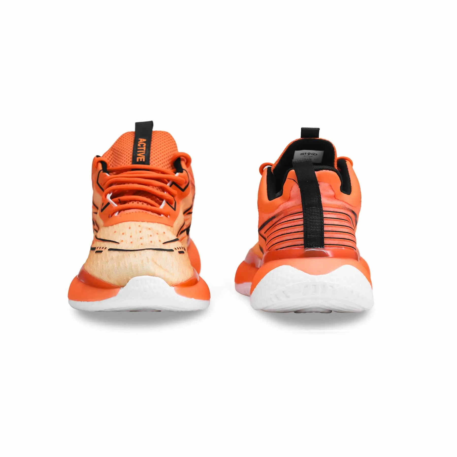 High-Traction Sole Shock Diffusing Heel Orange Casual Sneaker AT7343