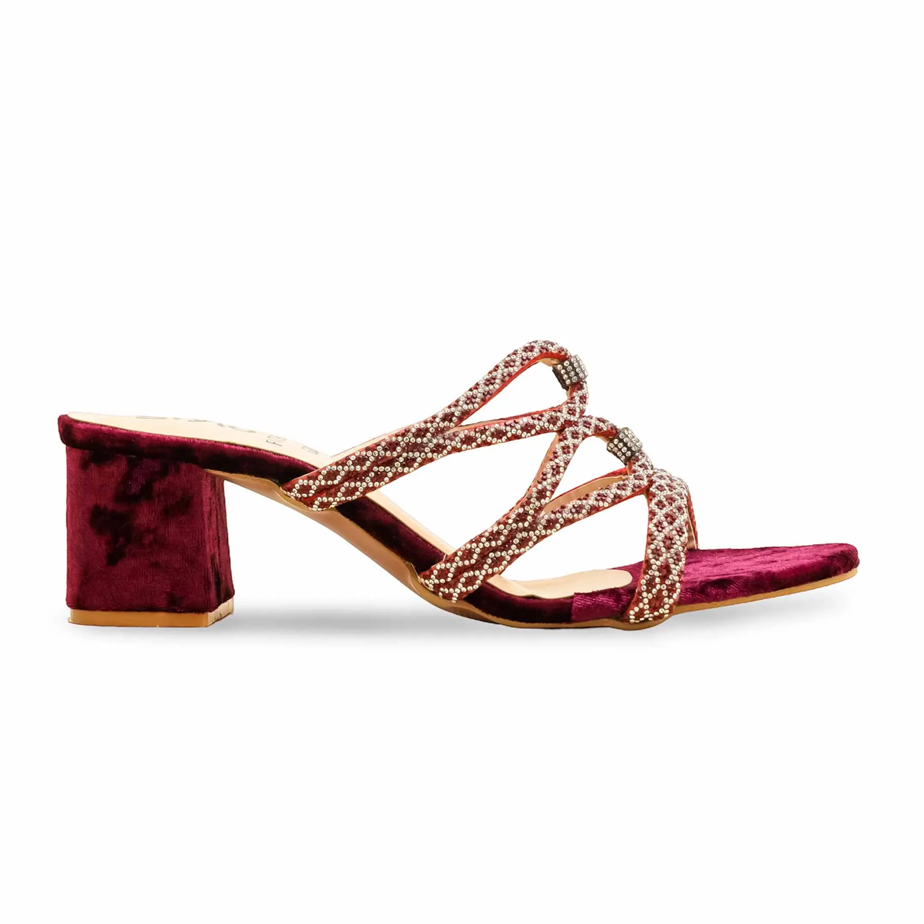 Maroon Fancy Women Slipper FN7988 All Day Glam