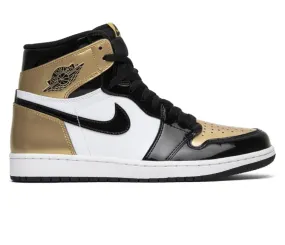 Men's Nike Air Jordan 1 Retro High NRG (Patent Gold Toe) Sleek Silhouette