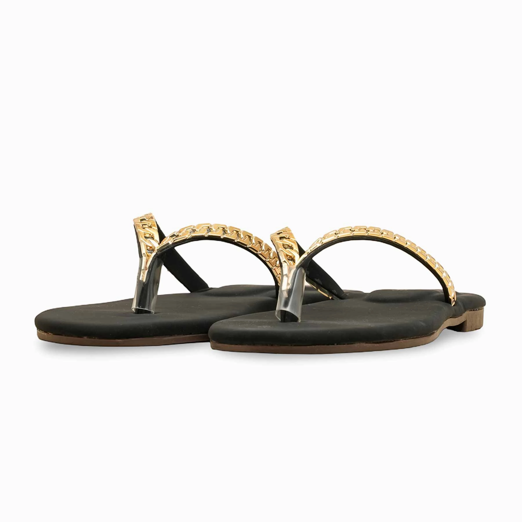 Black Casual Chappal For Women CL2119 Fair Walk Patio Step