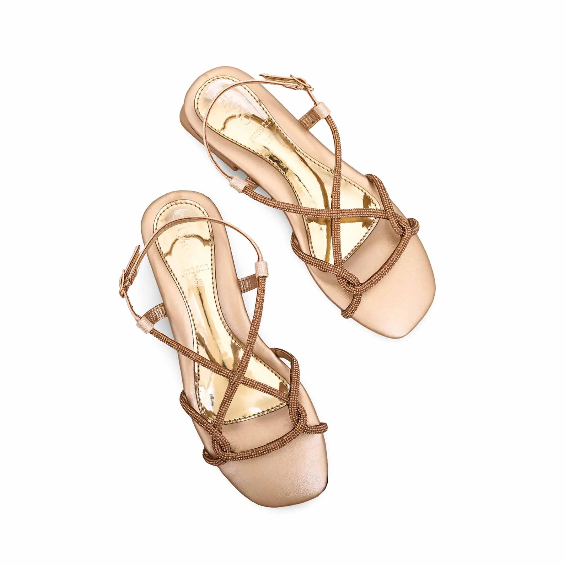 Square Toe Iconic Comfort Golden Fancy Sandal FN5922