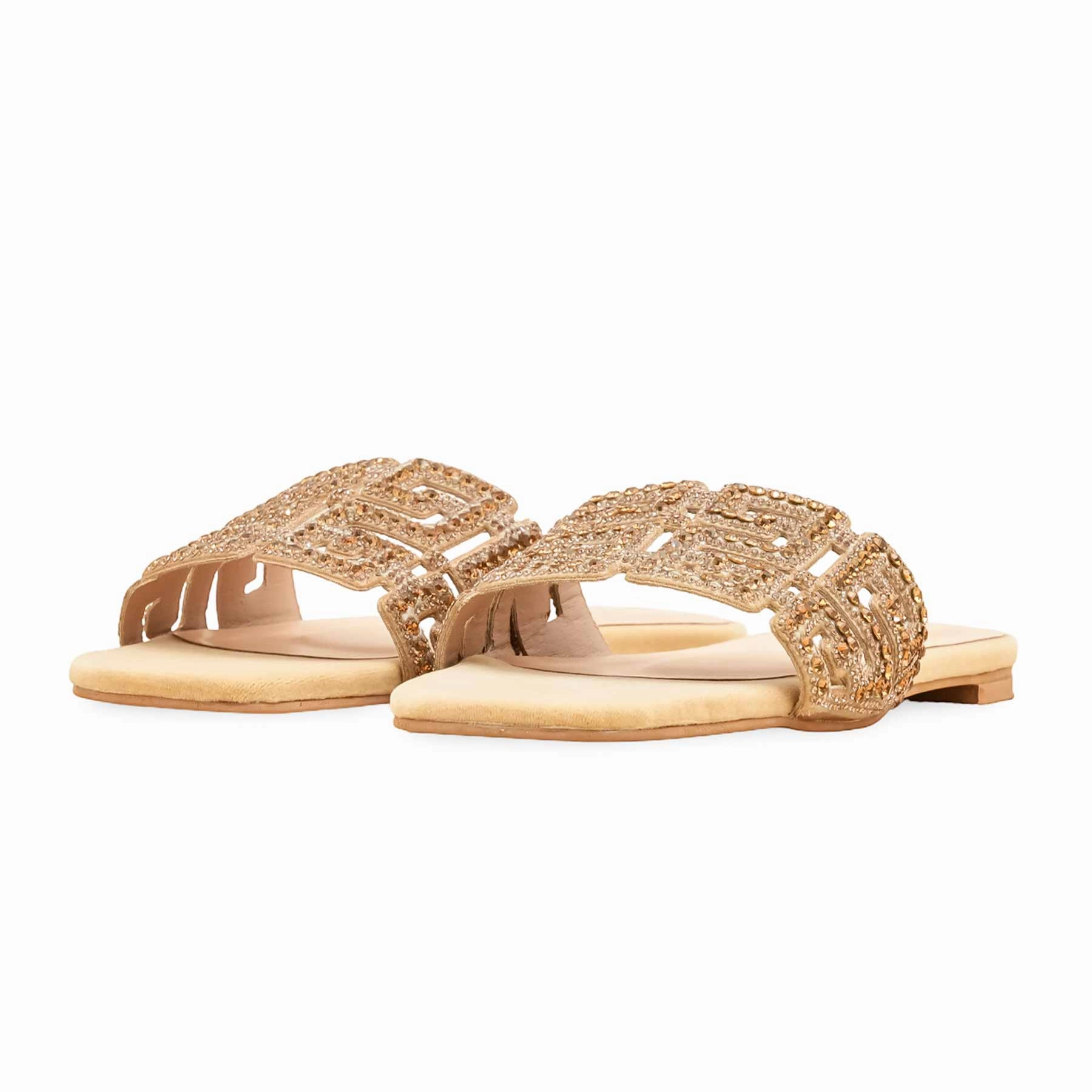 Shop Lane Food Glow Golden Fancy Slipper For Ladies FN8040