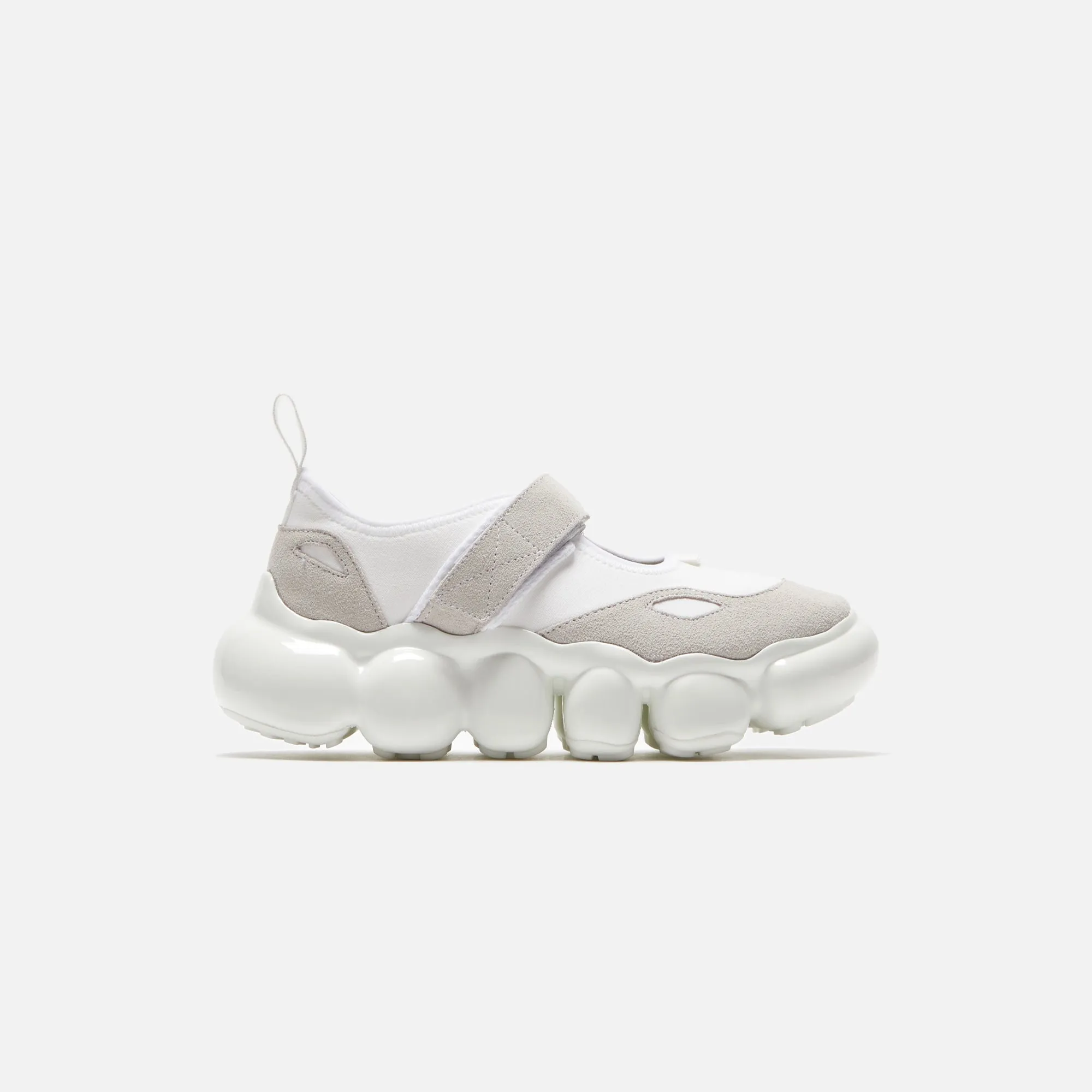 Ergonomic Heel Cup Knit texture Grounds Jewelry Mary Jane - White Gray