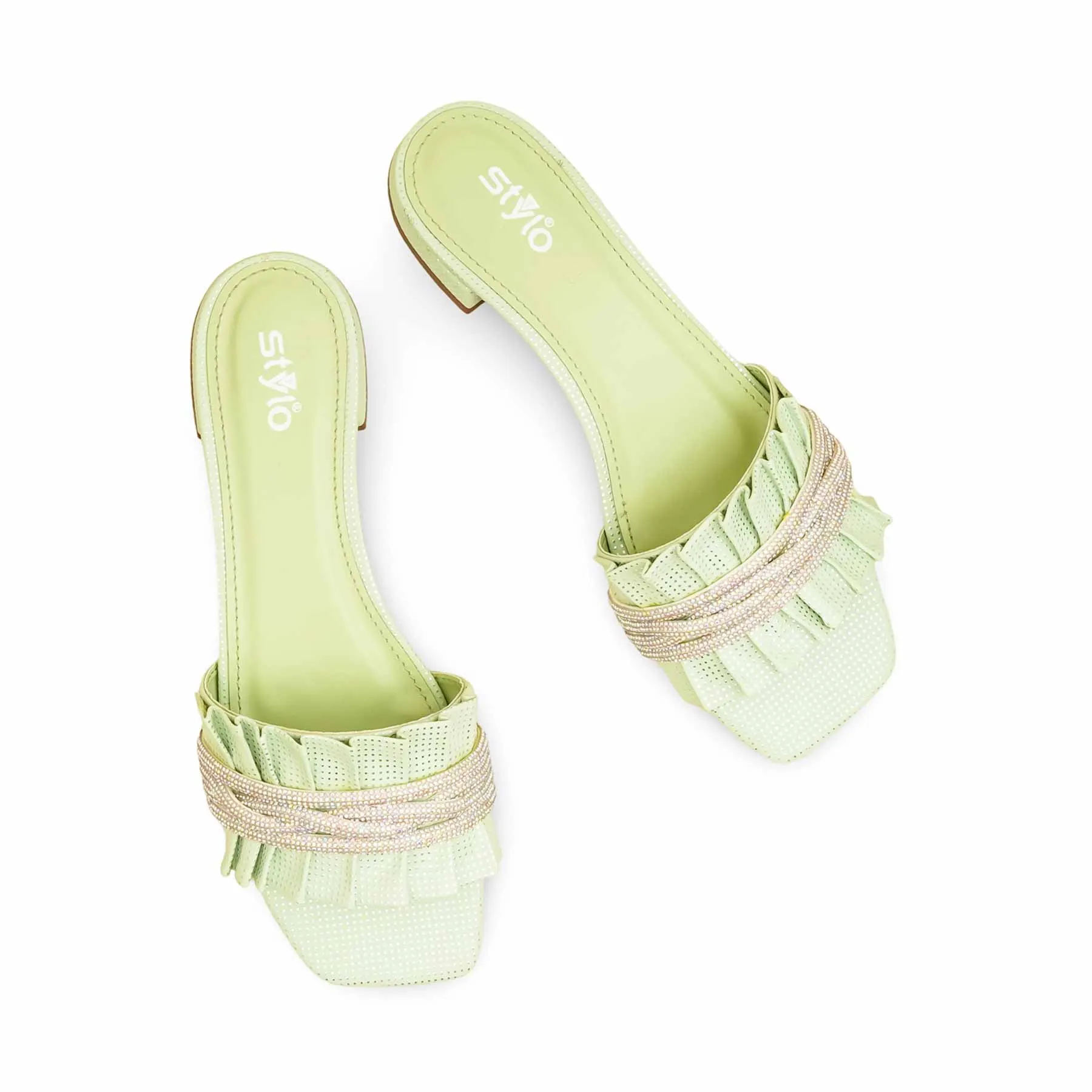 Youth Glow Green Formal Slipper For Women FRS010