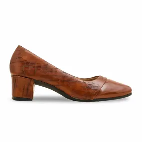 Premium Footwear Black Glam Tan Court Shoes WN7498