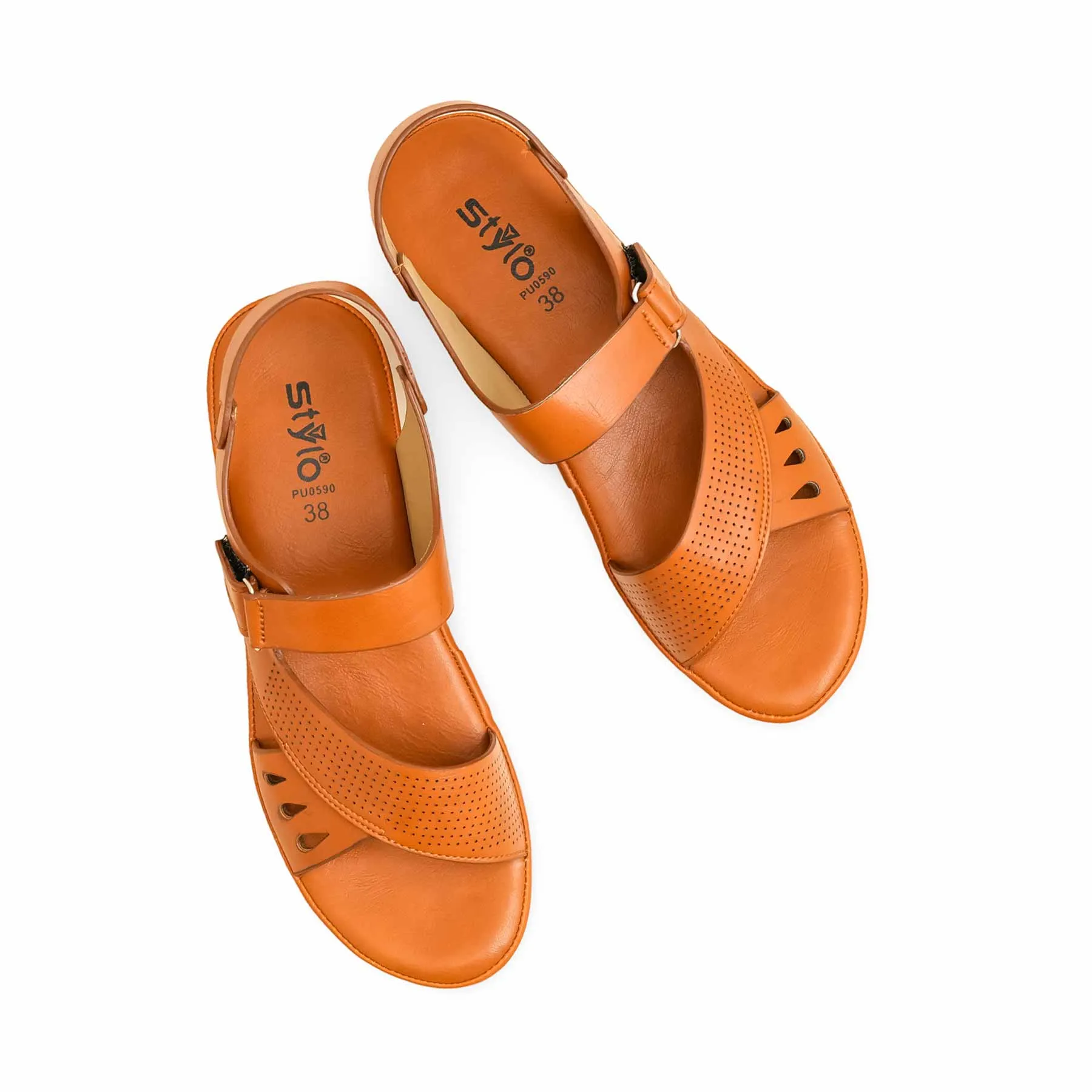 Tan Formal Sandal PU0590 Fashionable Slip-ons