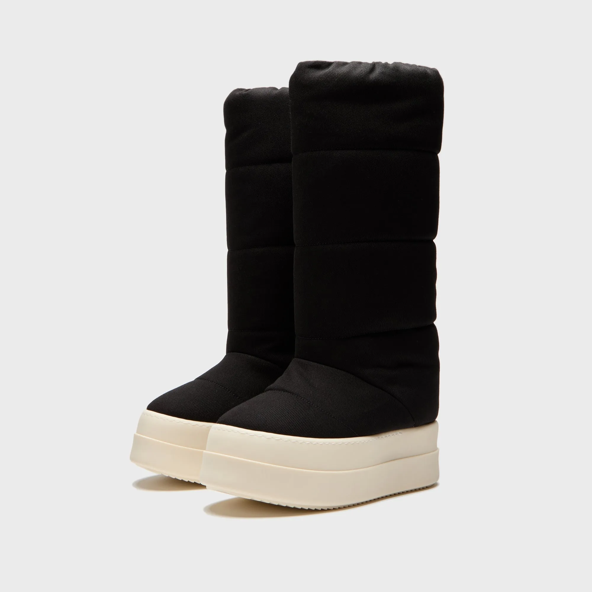 Rick Owens WMNS DRKSHDW Mega Bumper Knee High Lunar Boots - Black / Milk Neutral Cushioning Ultra Cushioned