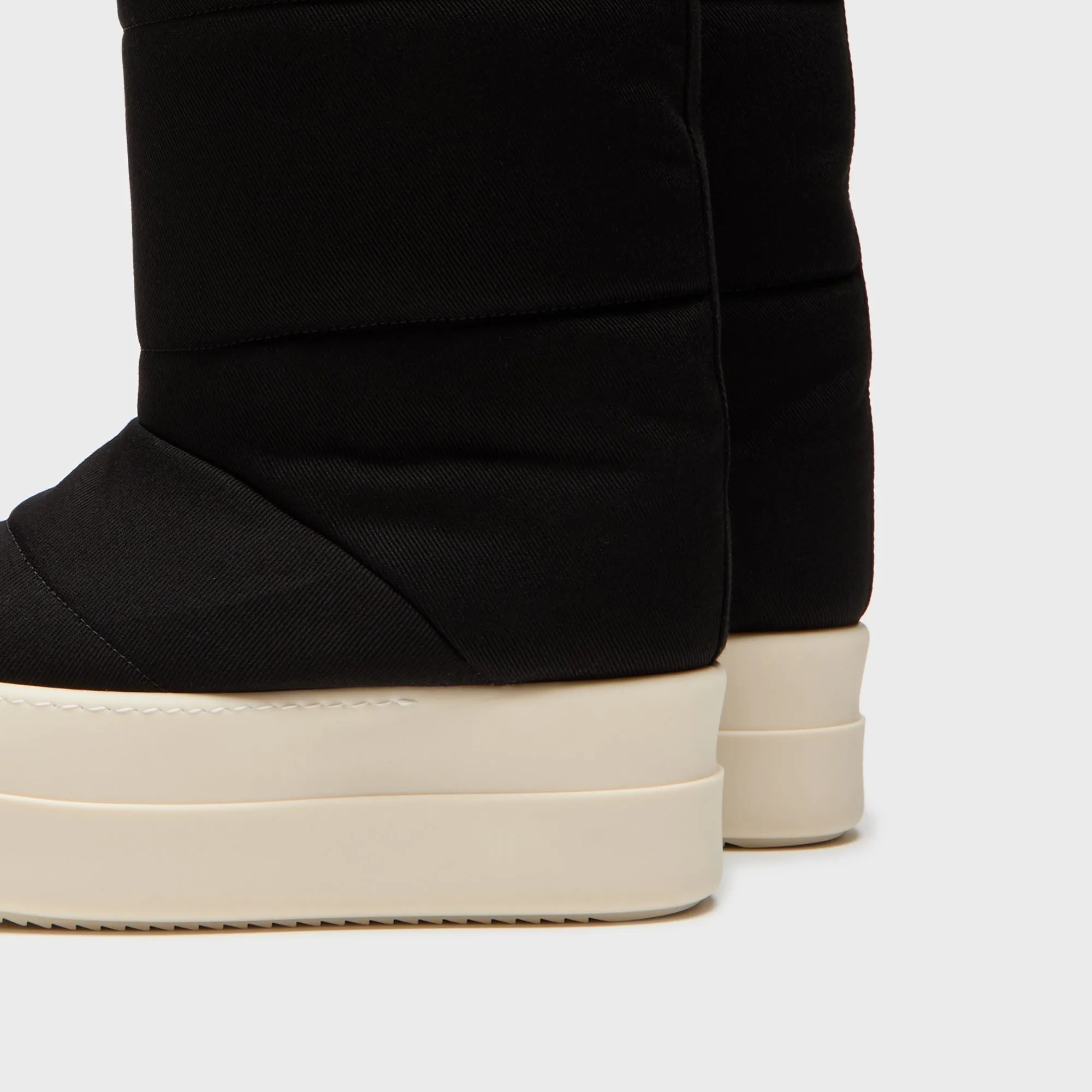 Rick Owens WMNS DRKSHDW Mega Bumper Knee High Lunar Boots - Black / Milk Athletic Elevated Comfort