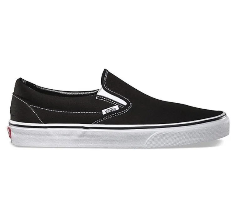 Vans Classic Slip-On (Black/White) Non Irritating Seams