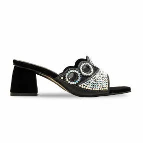Trendy Black Fancy Slipper For Ladies FN7993