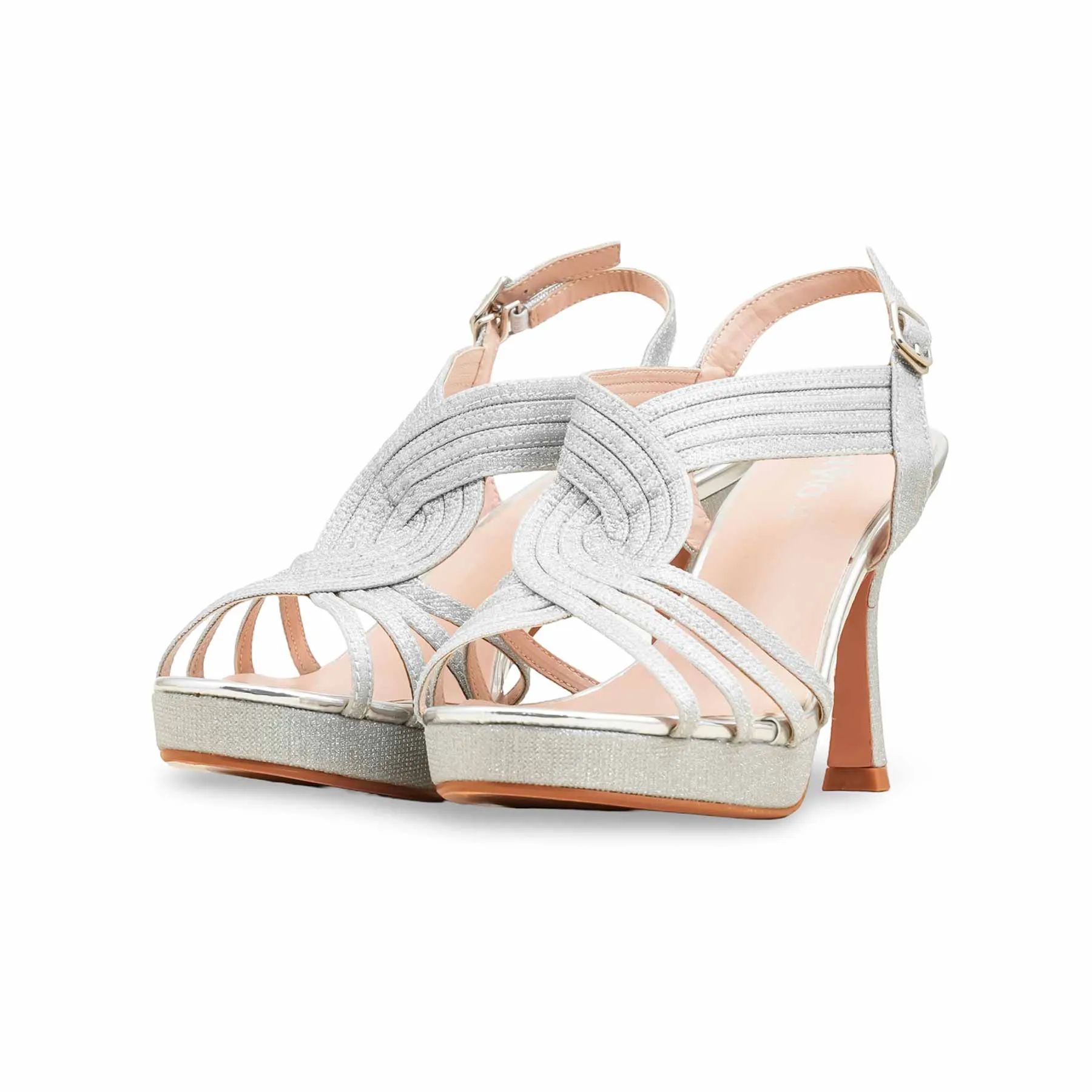 Photo Glam Smooth Walk Silver Fancy Bridal Sandal FN6240