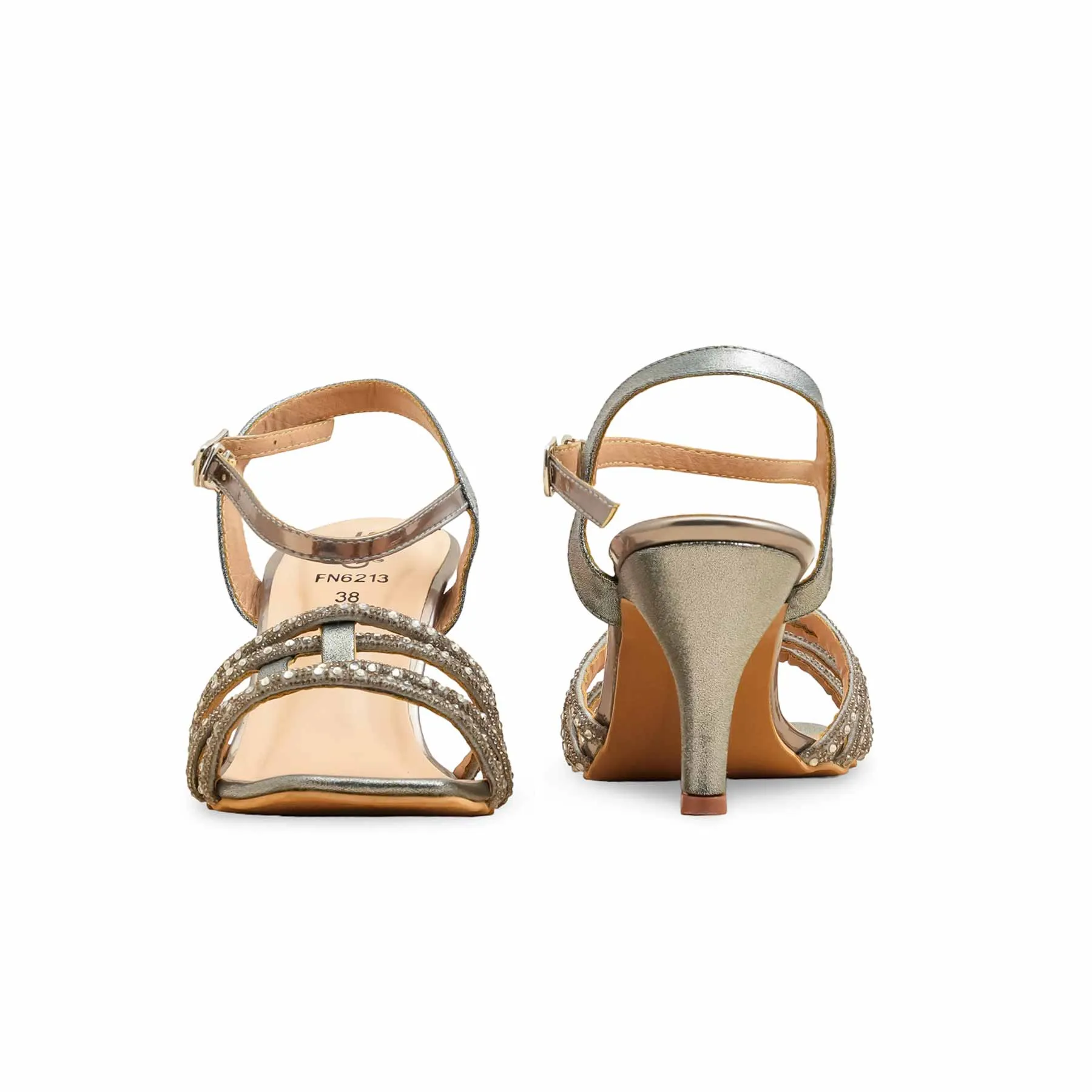 Black Tie Urban Style Grey Fancy Sandal FN6213