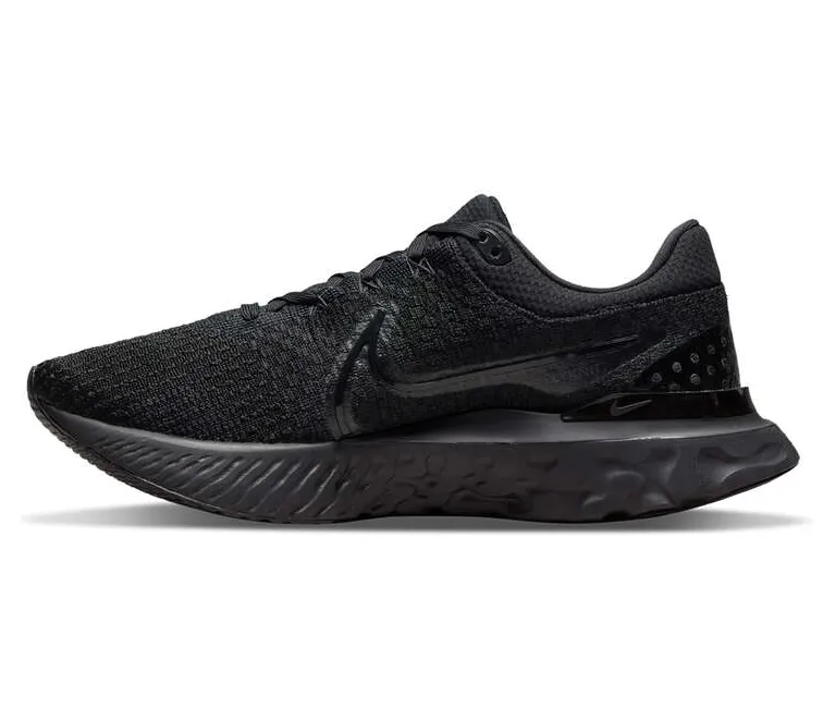 Men??s Nike React Infinity Run FK3 (Black/Black) Dynamic Flex Grooves Motion Stabilizer