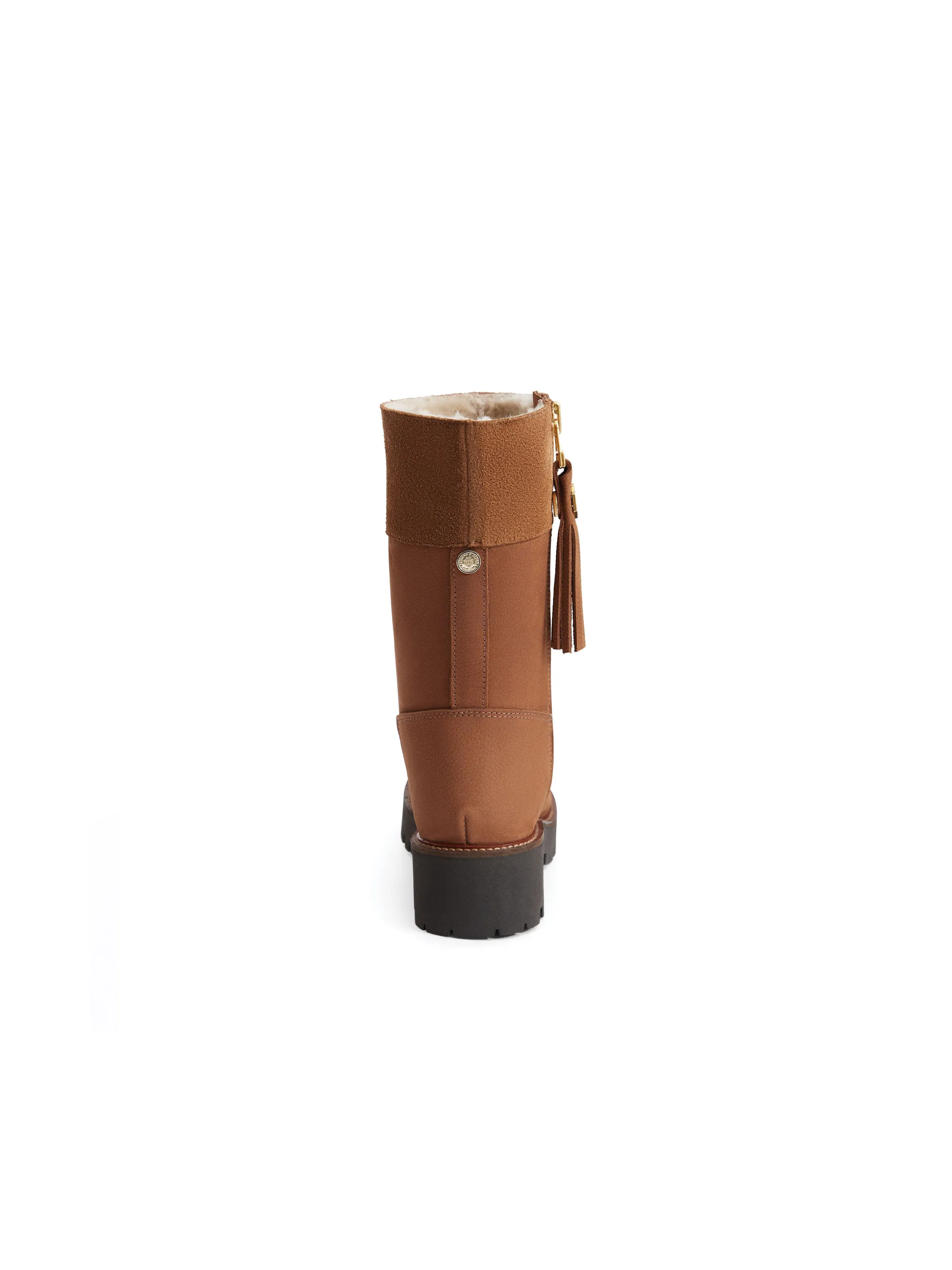 High Traction Trail Runner Cushioned Step Rough Terrain Shearling Lined Paris - Cognac Nubuck